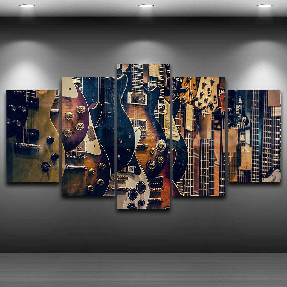 Musical Instrument Of Africa - Lienzo sin marco, 5 piezas, guitarras