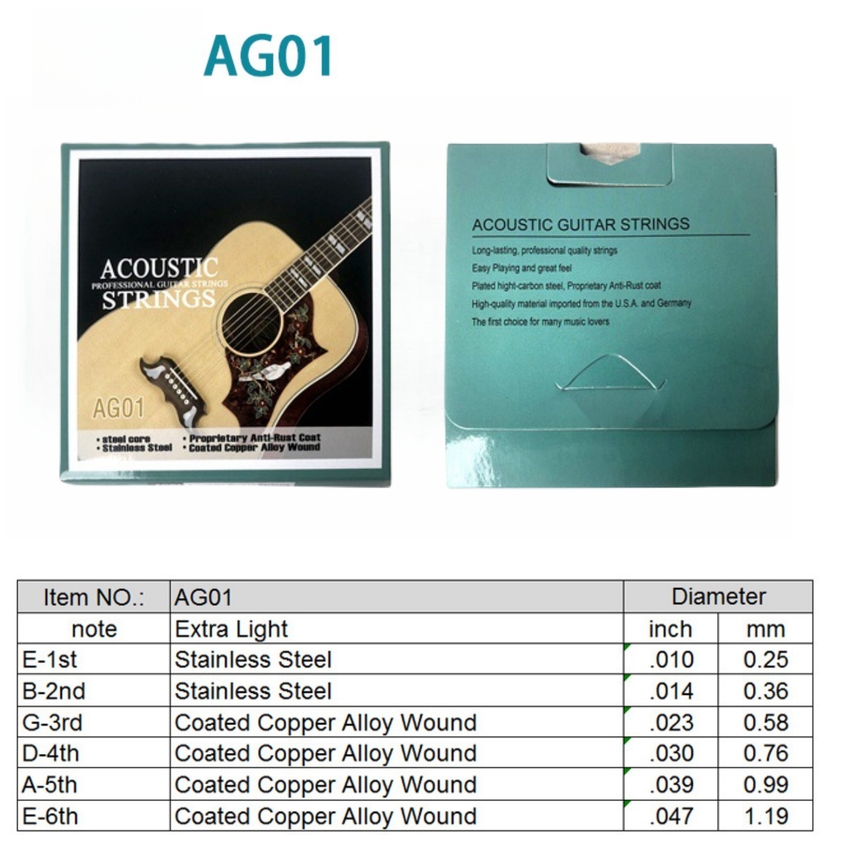 Miwayer 1 juego/6 cuerdas AG01 - Musical Instrument With Strings reseña y precio