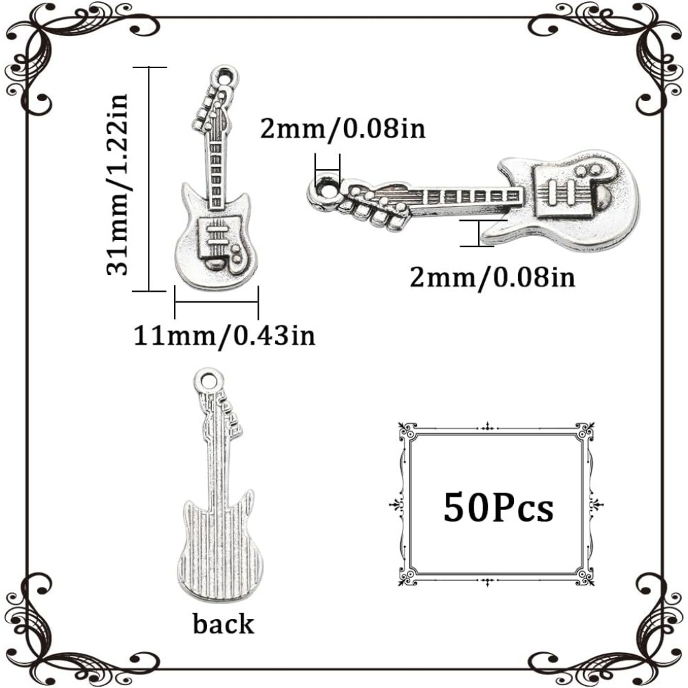 1 caja de 50 Uds. De dijes de  - Musical Instrument Kit reseña y precio