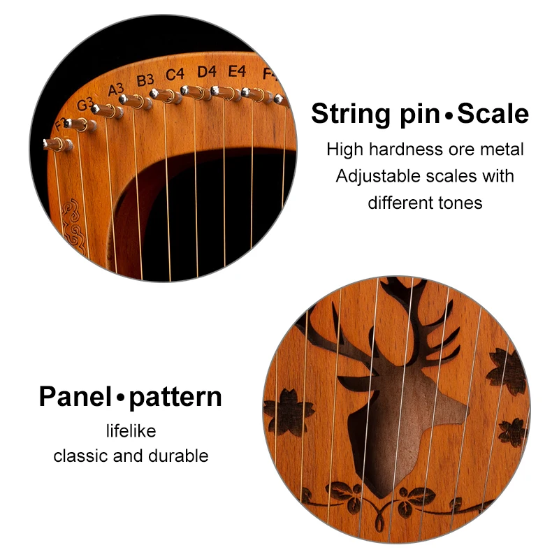 Arpa de Lira de 19 cuerdas, ar - Musical Instrument Lyre reseña y precio