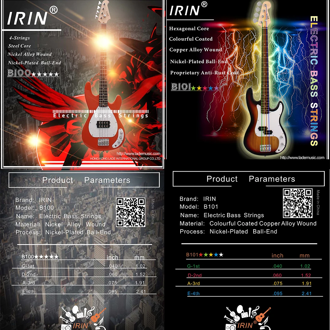 Cuerdas para bajo eléctrico IR - Musical Instrument With Strings reseña y precio